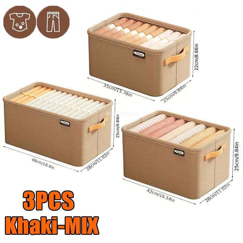 3pcs Clothes Storage Bags Portable Household Clothing Organizer Home Foldable Dust-proof Quilt Storage Container Storage Box