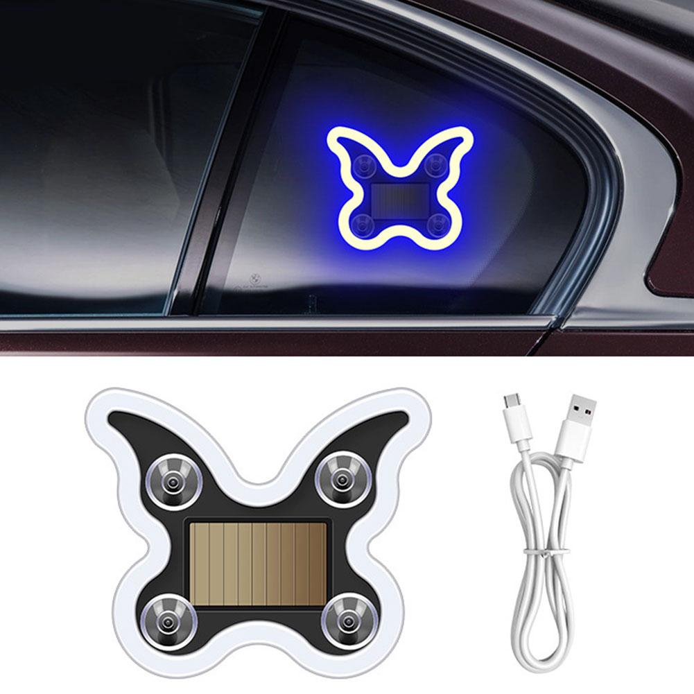 Car Solar Triangle Window Butterfly-shaped Light Emitting Butterfly-shaped Atmosphere Light Interior LED Atmosphere Light