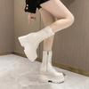 Fashion Women's Mid-Calf Boots Autumn Winter New Platform Wedge Short Boots Shoes for Women Versatile Ladies Chunky Motorcycle Botas