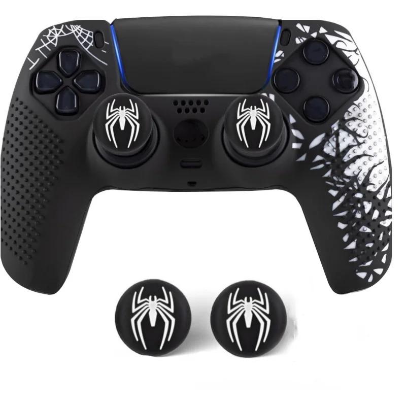 For PS5 Controller Cover Case Anti-Slip Silicone Protective Skin Compatible with PS5 Game Controller Thumbstick Grip Cap Sticker