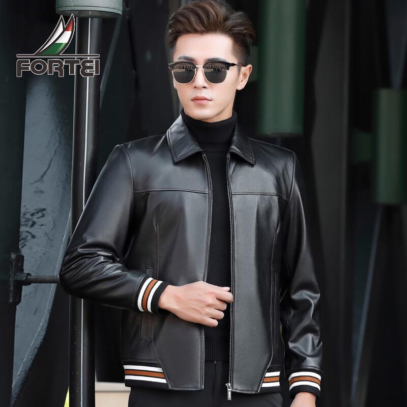 

Мужская приталенная мотоциклетная кожаная куртка из овчины XL