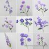 10-Piece Purple Floral Artificial Flower Set for Wedding and Aisle Decor