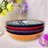 8inch Bohemian Ceramic Western Steak Plate Vintage Dinnerware Set Floral Design Home Restaurant Fruit Plate Bowl Dinner Plate
