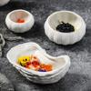 Piatto Bianco Ceramica Riccio di Mare Ciotola da Dessert Piatto Irregolare Ostrica Decorazione Ristorante Stoviglie Ciotola Condimenti Piatto Spezie
