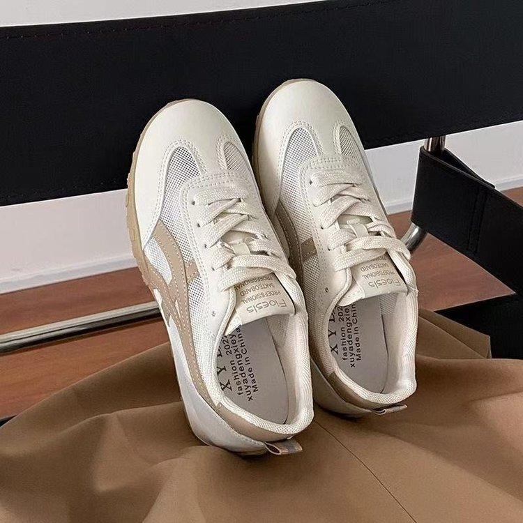 Breathable Sports Little White Shoes Women's Autumn New Soft Leather Travel Shoes Soft Sole German Training Shoes Student Running Shoes