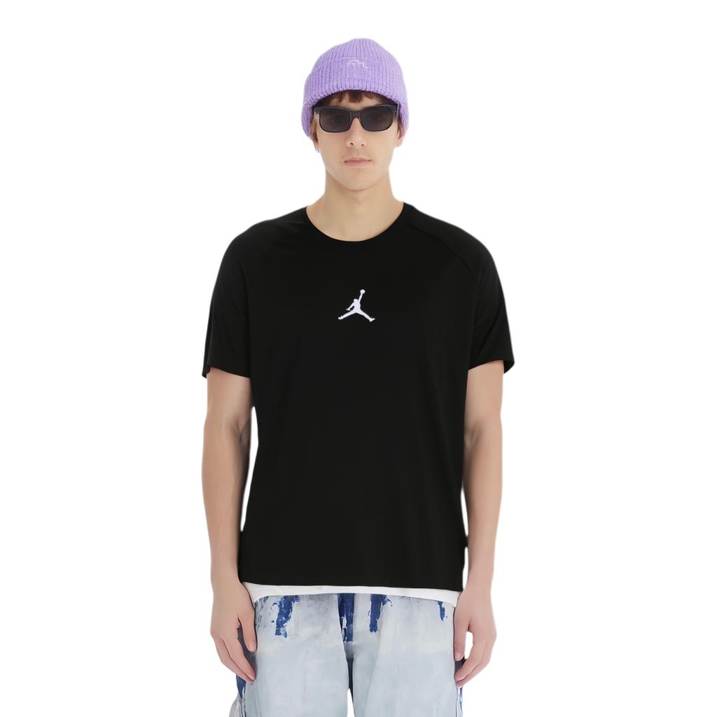 Jordan T Shirts Men's Black Crew Neck Moderate Straight Fit 889714-013