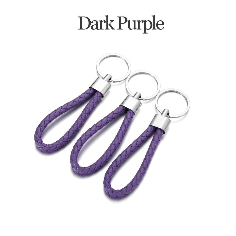 5Pcs/Pack PU Leather Braided Woven Rope Keychain DIY Bag Pendant Key Chain Holder Car Keyring Simple Multiuse Key Holder Gifts