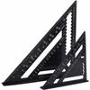 Pack 2 AIMOONSA Black Matte Aluminum Triangular Rulers 18 Cm &; 30 Cm – 45/90° Protractor