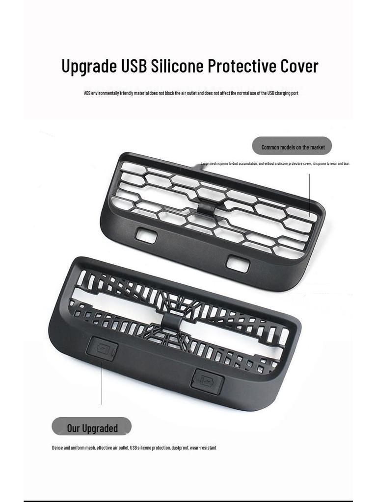 Tesla 3/Y Rear Vent Dustproof & USB P Version Silicone Protective Cover