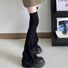 Chaussettes Hautes Lolita Japonaises Harajuku 60cm Longs Jambières Bas pour Femmes Mode Noir Blanc Coton Cache-Bottes Chaussettes