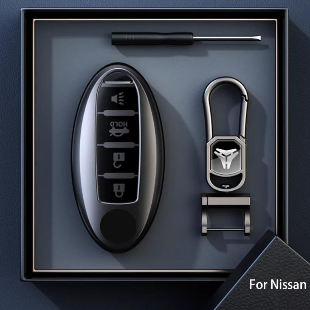 Titanium Gray for Nissan X Trail T32 2020 Rogue Patrol Murano Htrail Maxima 4 Button Remote Car Key Case Cover Holder Accessorie