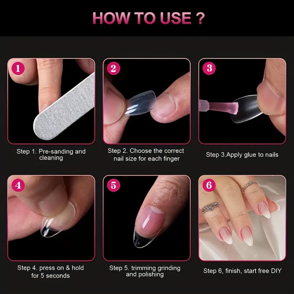 240-teiliges Naked Almond Pin Kit – Extra kurzes, halbmattes Finish mit glänzenden ovalen und Stiletto-Spitzen in transparenter Aufbewahrungsbox – Perfekt für DIY-Nagelkunst