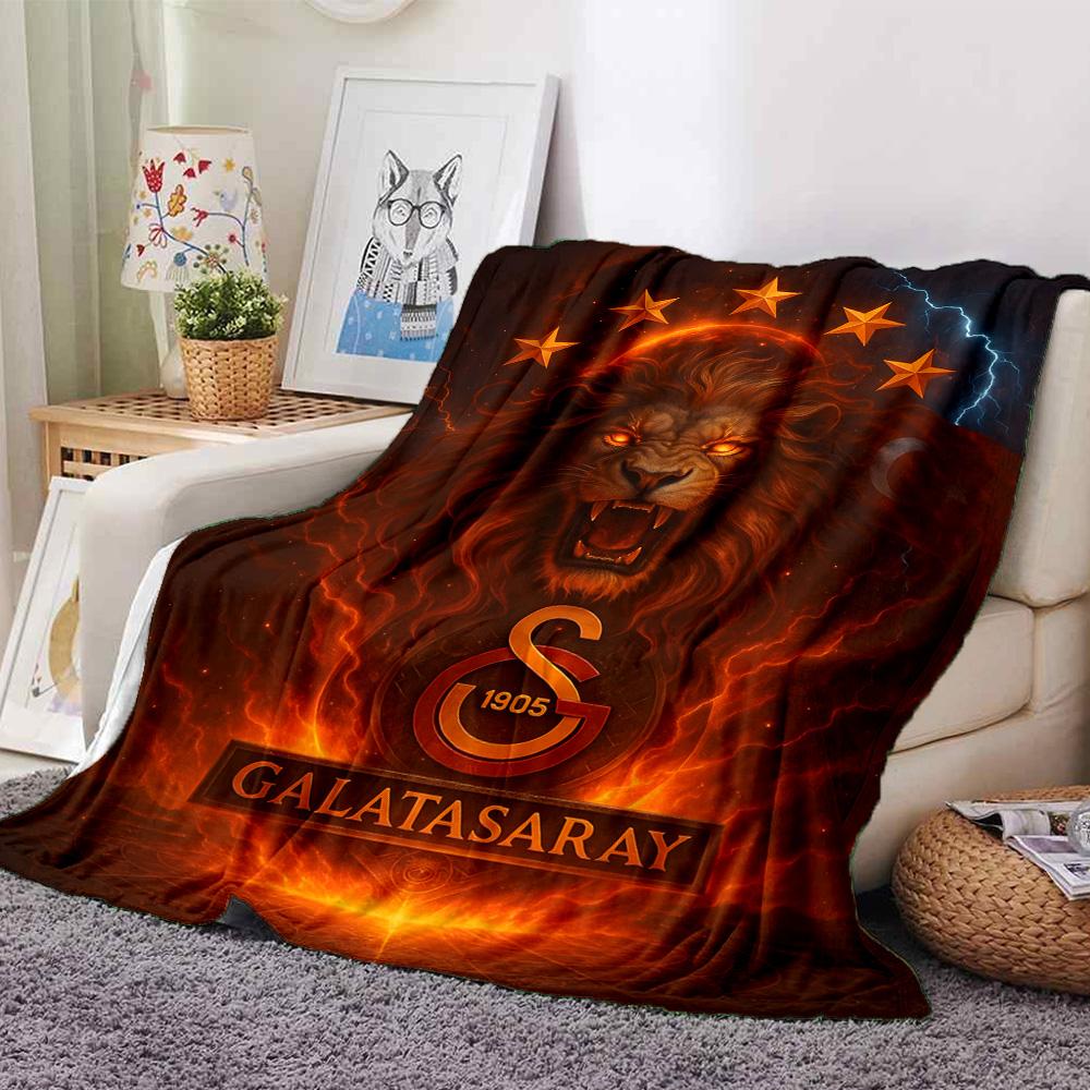 Aslanlar Galatasaray Blanket Ultra-Soft Suitable for Seaside Bed Chair Four Seasons Multipurpose Digital Print
