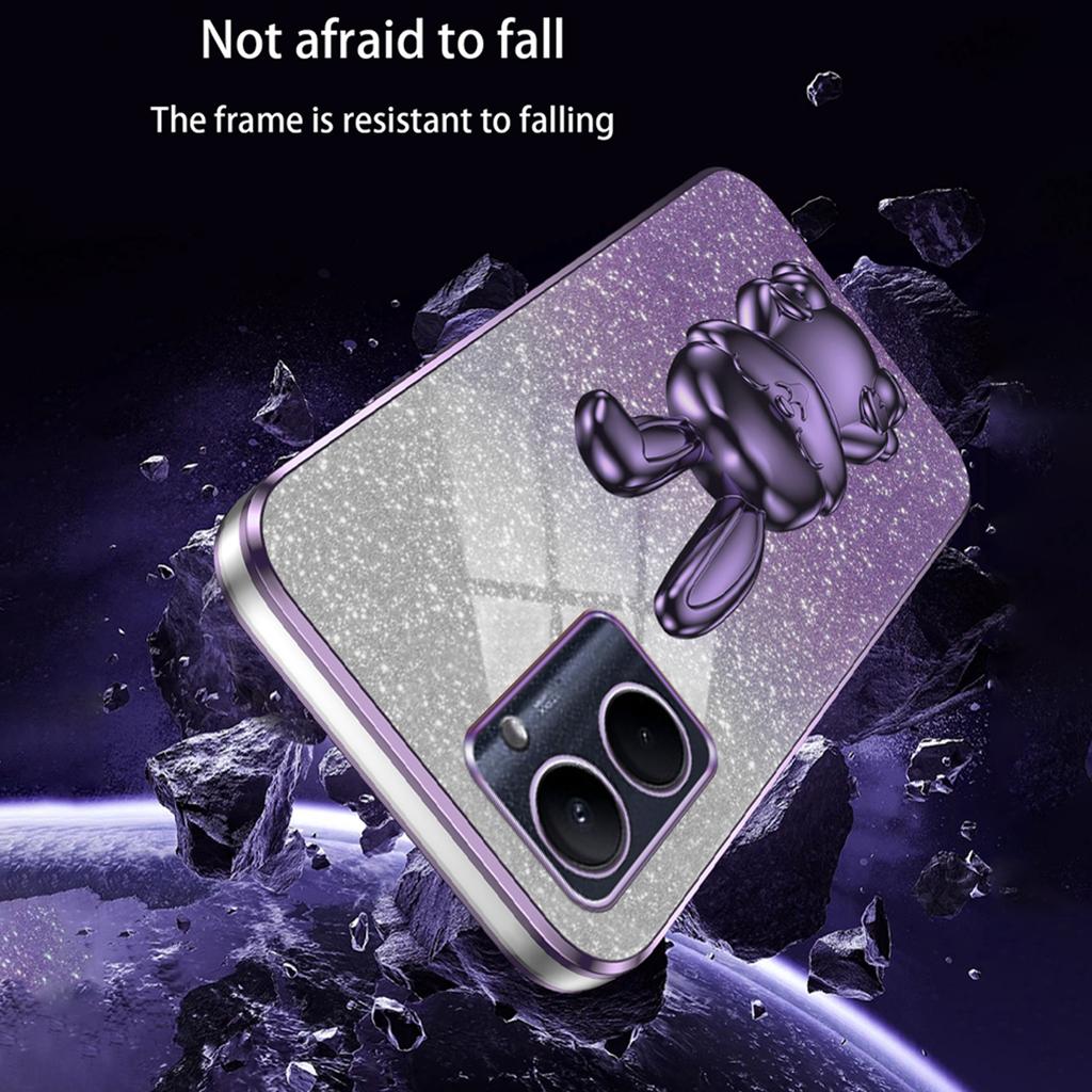 For Realme C33 4G/C33 2023 4G Rabbit Phone Case Support Kickstand PC+TPU Protective Cover