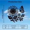 Metal Wall Art Sunflower Butterfly Iron Plaque Rope Hook Home Garden Decor