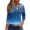 Women's T Shirt Christmas Print 3/4 Sleeve Daily Weekend Fashion Basic Round Neck Regular Top
