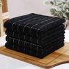 100% Cotton Towel Kitchen Towel (Black, 13 X 28 Inch), Checkered Design, Soft and Super Absorbent Dish Towel, 4 Pack