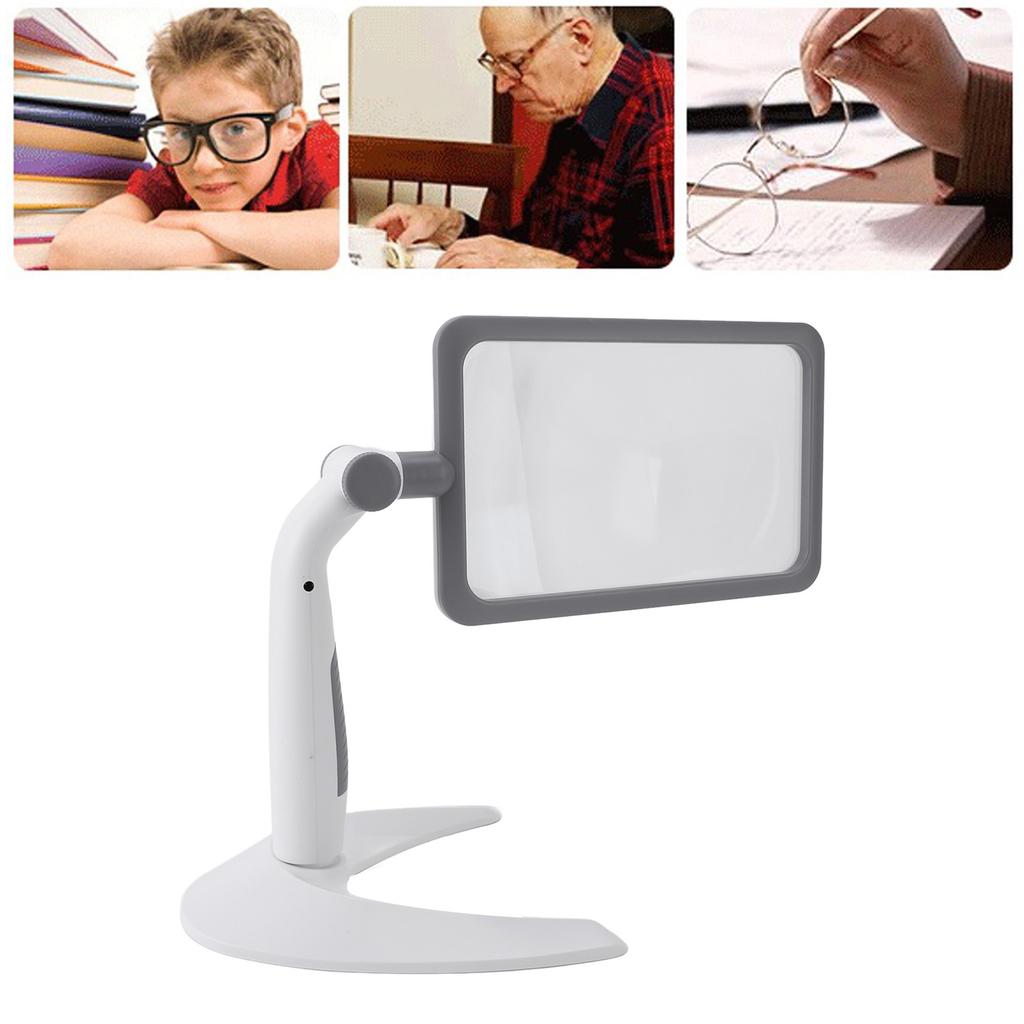 Lupe mit Lichtständer 48 LEDs 2,5-fache Drehung 3 Farbtemperaturen Lupe zum Lesen für Senioren Niedrig