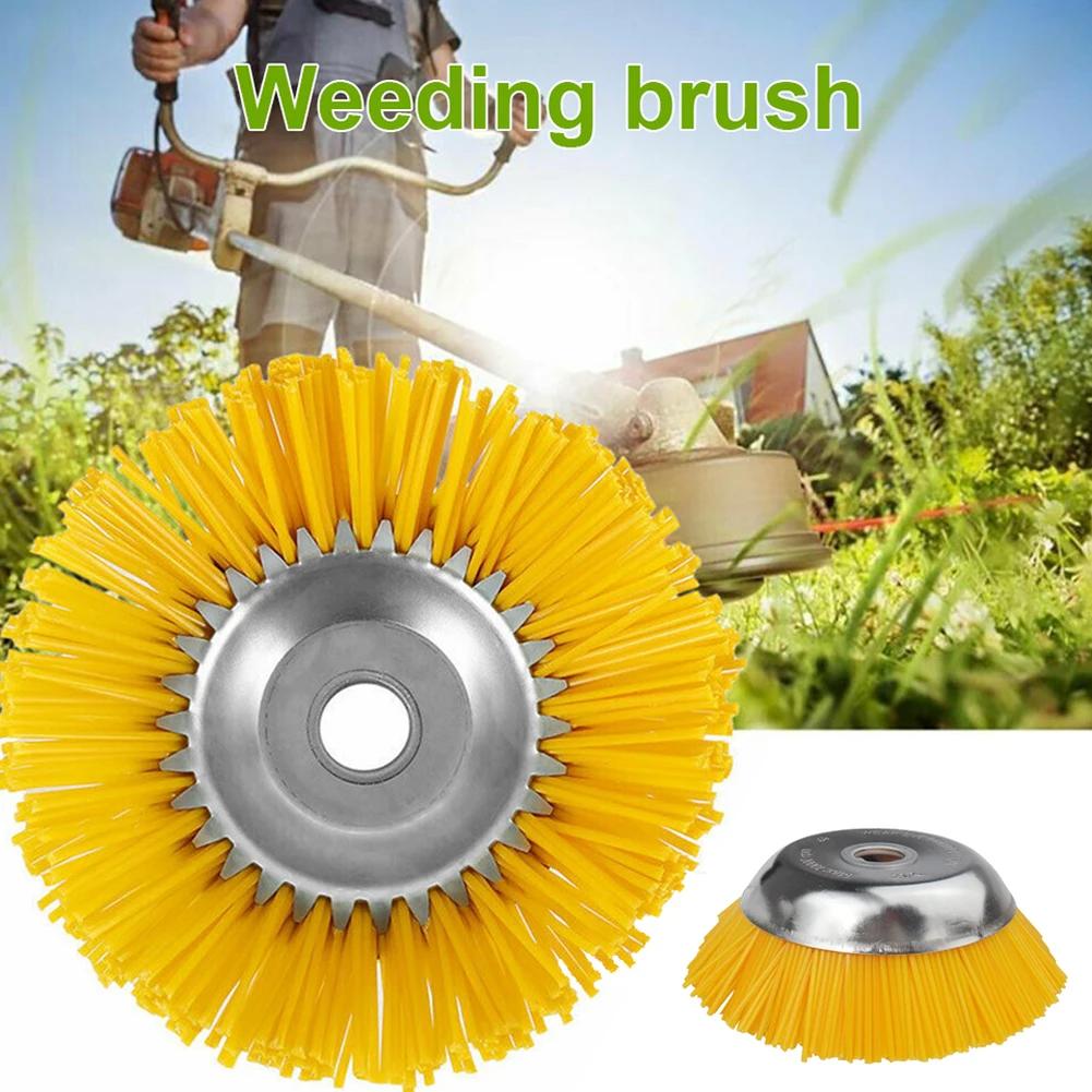 8 Inch Universal Grass Trimmer Weed Brush Mowing Head Nylon Wire Wheel Trimmer Brush Weeder for Garden Weed Lawn Garden Tools