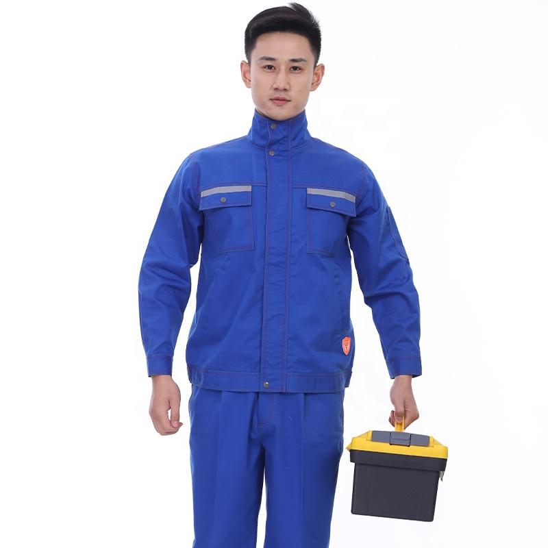 Workwear Suits Unisex Breathable Cotton Safety Uniforms for Construction Workshop Use Color Fade Proof Custom Design Work