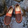 Men's Breathable Mesh Slip-on Sandals - Soft Sole Leather Dad Shoes, Size 50, Large and Comfortable.