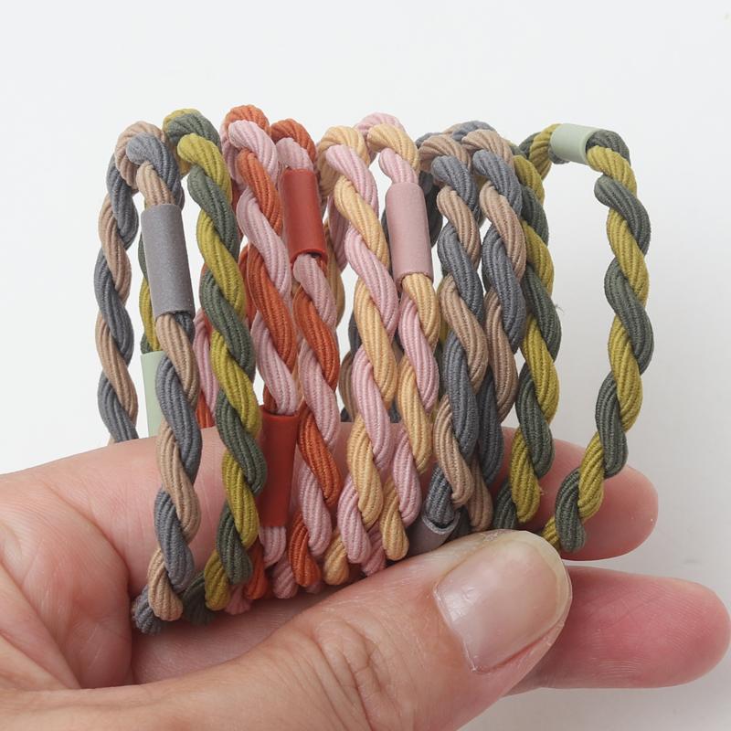 10pcs Trendy Girls Braided Elastic Hair Rubber Bands Women Hair Scrunchies Ponytail Hair Holder Hair Gum Hair Tie