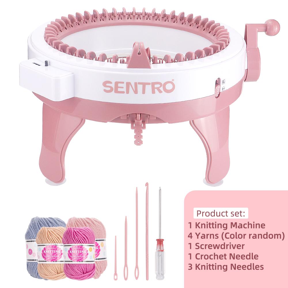 

1set Hand Crank Round 48 Needles Handmade DIY Knitting Tool, DIY Cylinder Loom for Weaving & Crochet Scarves, Hat, Sock, Sweater