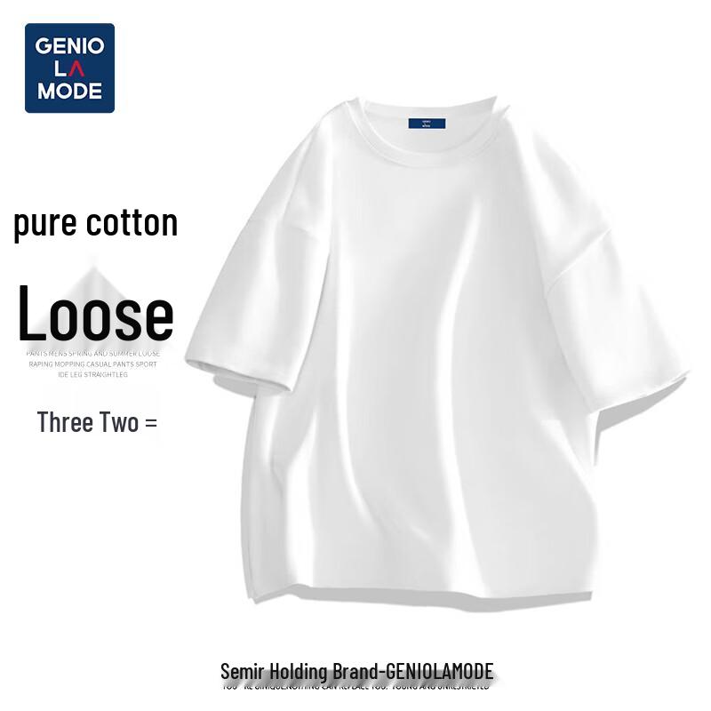 GENIOLAMODE Men's Pure Cotton Short Sleeve T-Shirt