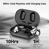 Open Ear Bluetooth 5.4 Headphones, Wireless Earbuds Sport Over Earphones with Ear Hooks 50H Playtime Ear Buds LED Display Charging Case, Waterproof