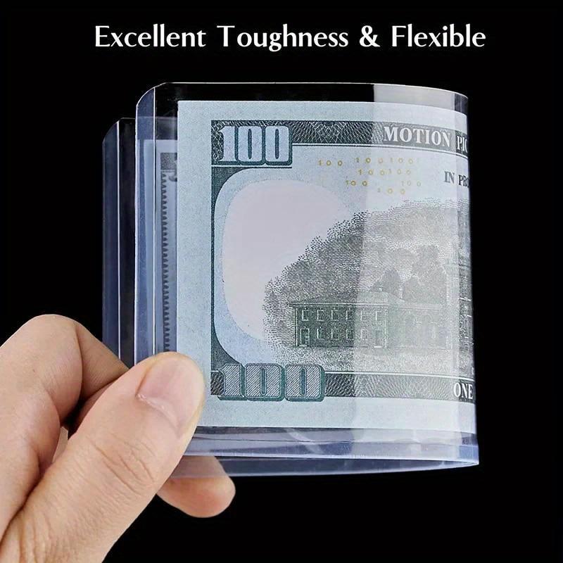 10 Pcs Bill Currency PVC Clear Hard Plastic Sleeve Clip Paper Money Notes Bills Holder for Collection Protector Case Supplies 173*75mm
