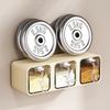 AOBT Wall-mounted Moisture-proof Seasoning Box for Home Kitchen with Condiment Bottles for Salt, MSG, and Other Condiments.