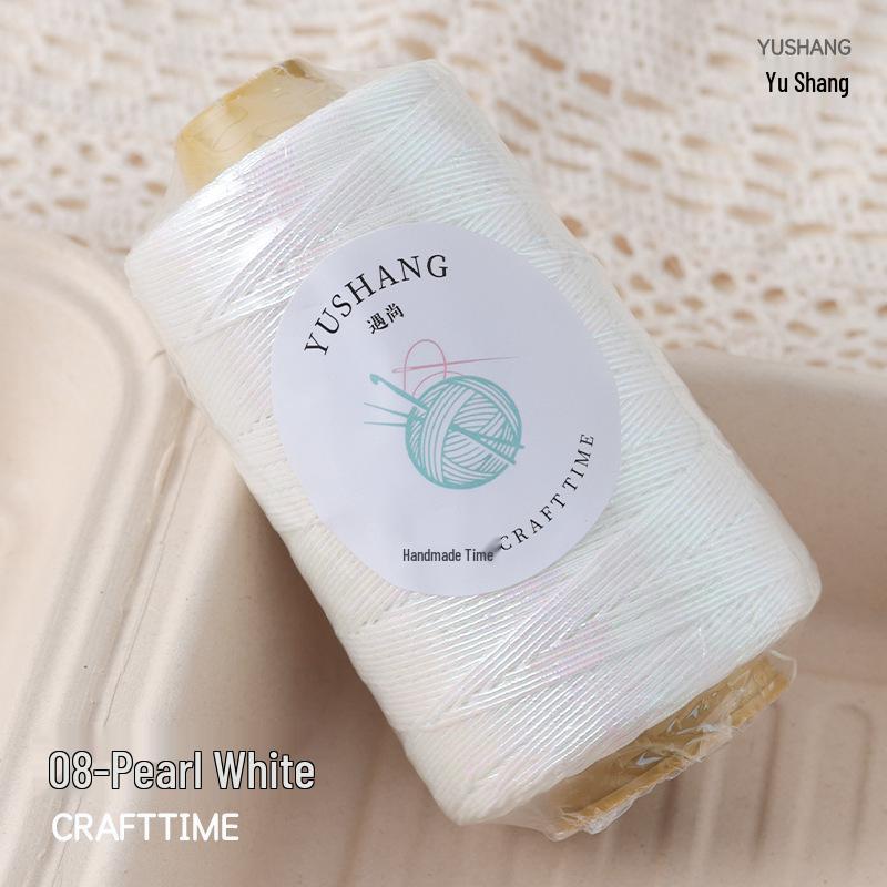 100g Moonlight Silver Core-Spun Yarn – Shiny Silver Wool for Hand Knitting & DIY Crochet Projects
