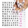 3d Art Nail Stickers Latin Roman English Alphabet Letter Decals Decoration Tip