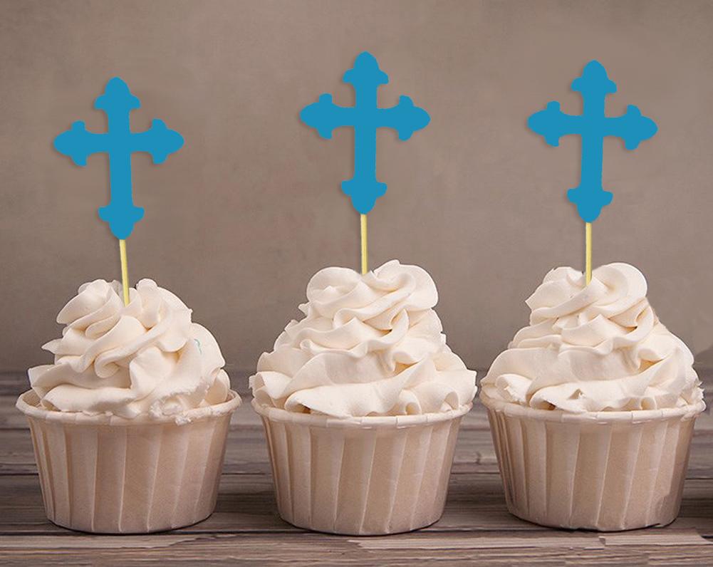 Darling Souvenir| Christening Baptism Cupcake Toppers| Dessert Decorations - Pack Of