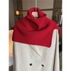 Scarf women's winter new fashion outer pullover scarf women's solid color neck cover wool knitted sweater shawl