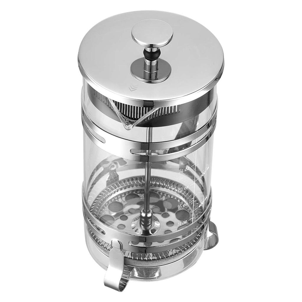 French Press Coffee Maker, 1 Liter Borosilicate Glass Coffee Press Tea Maker with Stainless Steel Filter, Large Glass French Presses Cold Brew for