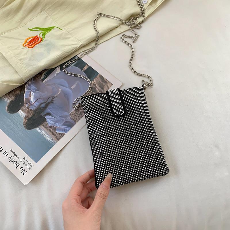 Stylish Street Trend Diamond Small Square Shoulder Bag For Women 2023 Summer New