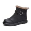 Retro Snow Boots Women's Winter New Women's Low-heeled Short Boots Fleece Warm Women's Boots Casual Versatile Boots