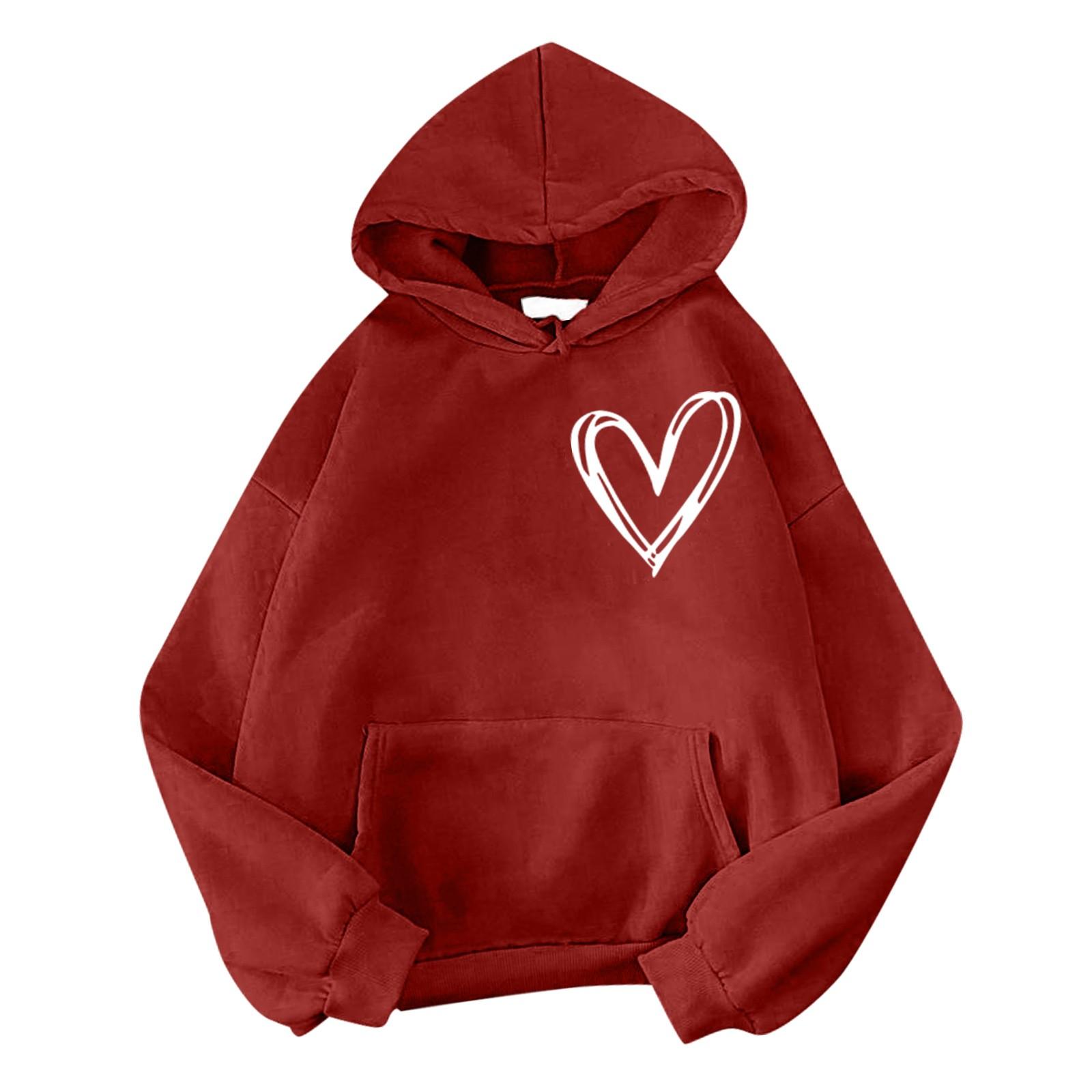 

С капюшоном плюс бархатный свитер женские повседневные свободные топы куртки пары толстовки XL винный