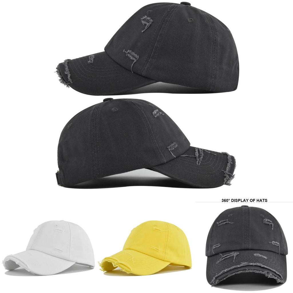 Vintage Washed Distressed Baseball Cap Adjustable Sun Hat For Couples Cl751-1 Black