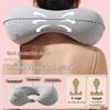 Inflatable U-Shaped Travel Neck and Back Support Pillow for Airplane & Train