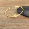 Nidin High Quality Gold Plated Virgin Mary Bangle Open Adjustable For Women Copper CZ Crystal Bracelet Religious Jewelry Gifts