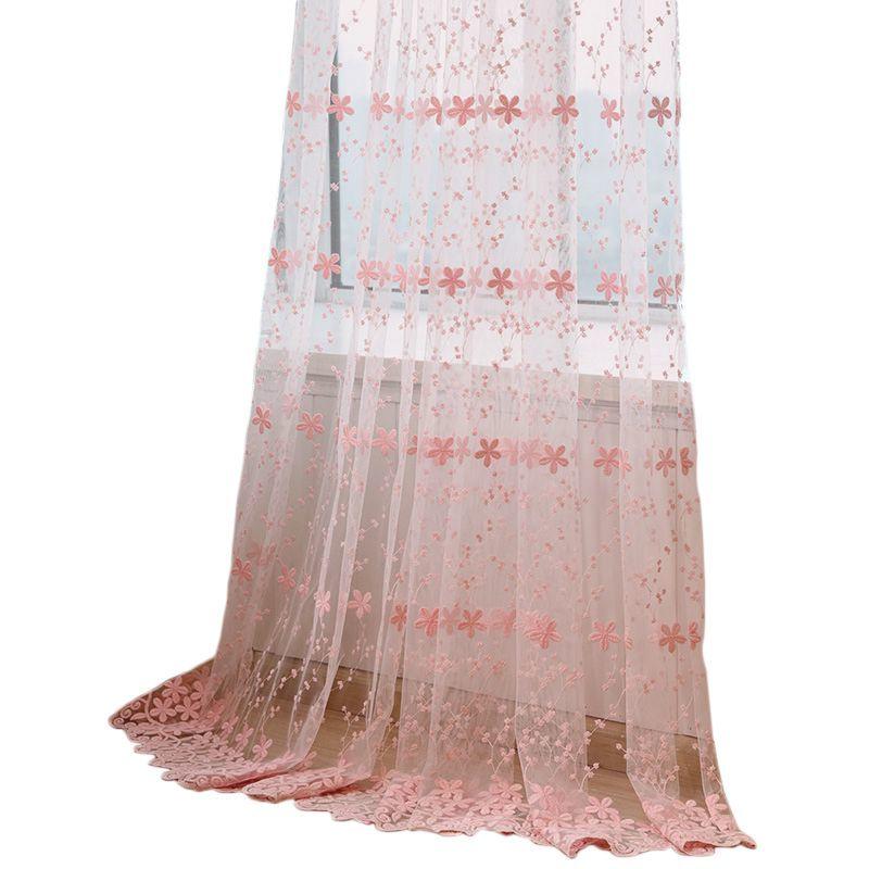 Rideaux en dentelle brodés pour chambre à coucher, transparent, élégant, Organza Floral, délicat, traitement de fenêtre française, Tenda