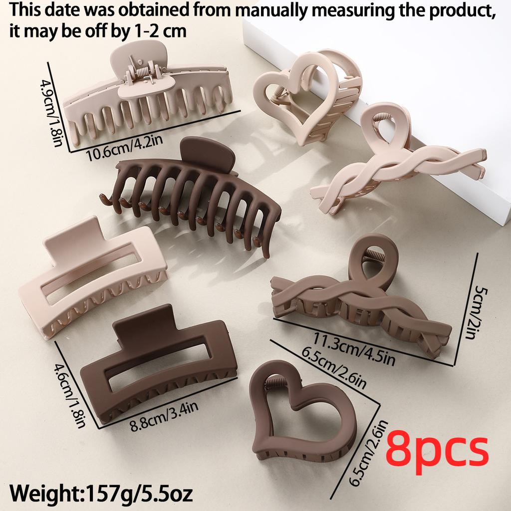 10PCS Black Coffee Large Hair Claws Elegant Acrylic Hair Clip Hairpins Barrette Crab Claw Clips Headwear For Women Girls Hair Accessories