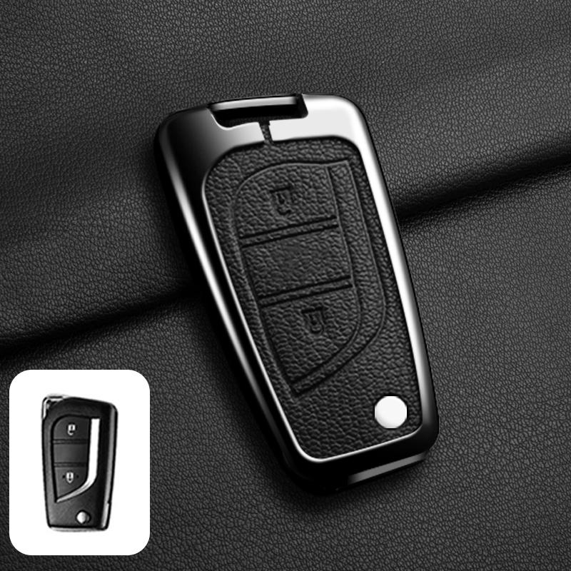 Leather Car Key Cover Case Shell for Toyota Hilux Revo Auris Corolla Reiz Avensis Verso Yaris Aygo Rav4 Scion TC IM 2017 2016