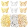 50Pcs/lot Butterfly Filigree Wraps Metal Charms Pendant for Crafts Earrings Necklace DIY Jewelry Connectors Accessories Supplies