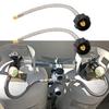 17inch Regulator Propane Hose Connector Replacement Stainless Steel Propane Hose with Gauges 1/4in Male NPT