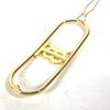 BURBERRY TB logo hair accessories hair pin Barrette Metal Gold Unused