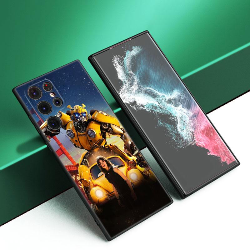Transformers Bumblebee Černý Silikonový Kryt na Telefon Pro Samsung Galaxy S23 S21 S20 FE S24 S22 Ultra S10E S10 S9 S8 Plus
