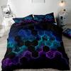 Soft & Cozy Blue Honeycomb Mechanical Style Duvet Cover Set - Washable Polyester, Stain-Resistant Magical Gifts
